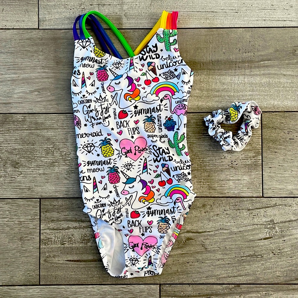 Destira Unicorn Doodles Gymnastics Leotard